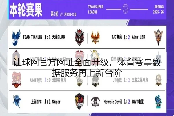 让球网官方网址全面升级，体育赛事数据服务再上新台阶